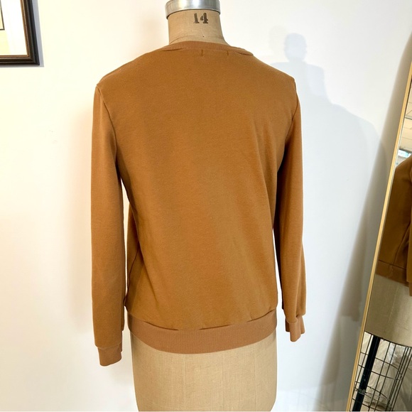 “Amour Is French” Caramel Brown Sweatshirt Sz SM - Picture 4 of 9